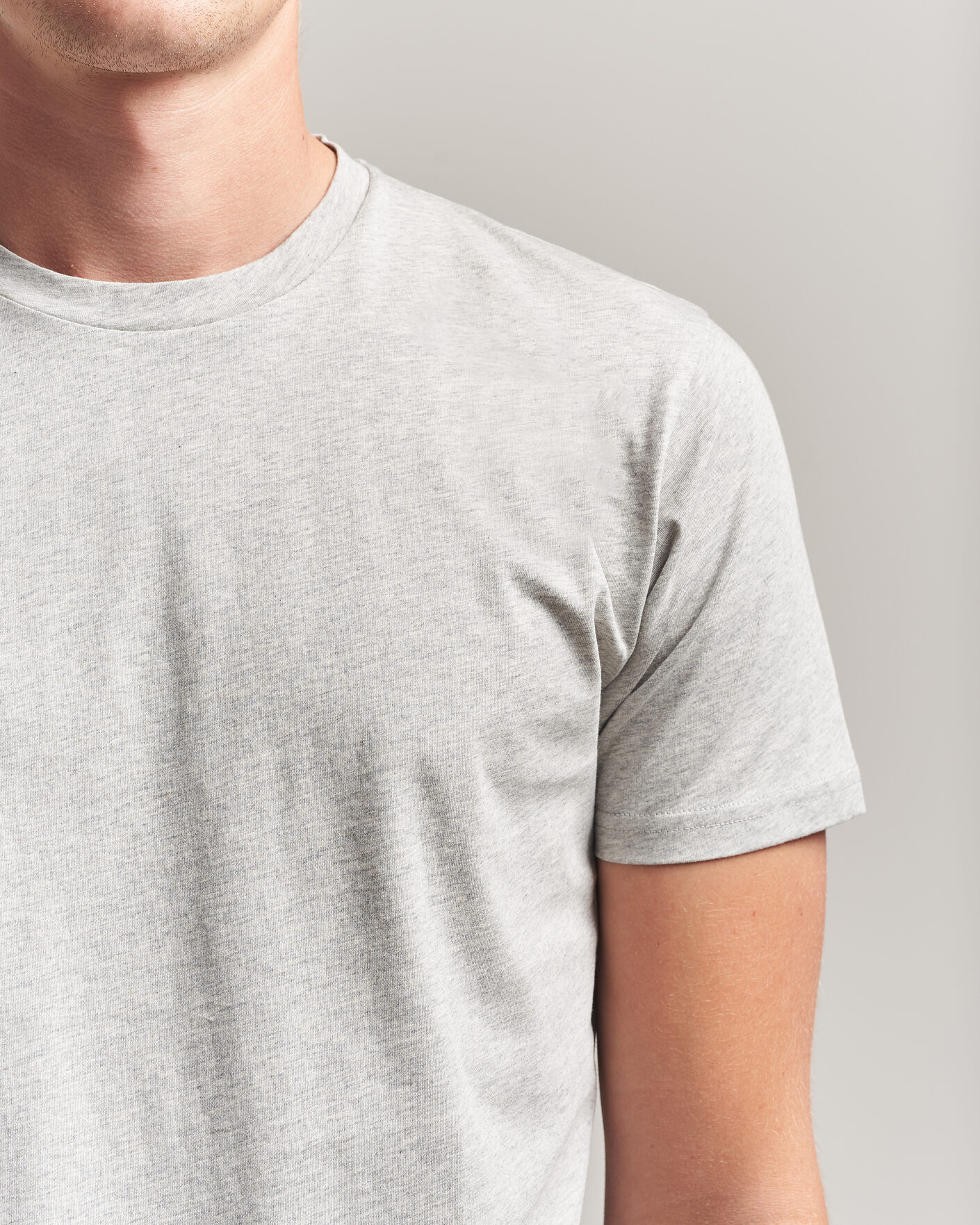 Heren | T-shirts | Sunspel | Riviera Midweight T-Shirt Grey Melange