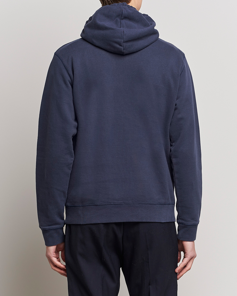 Heren | Truien | Sunspel | Loopback Hoodie Navy