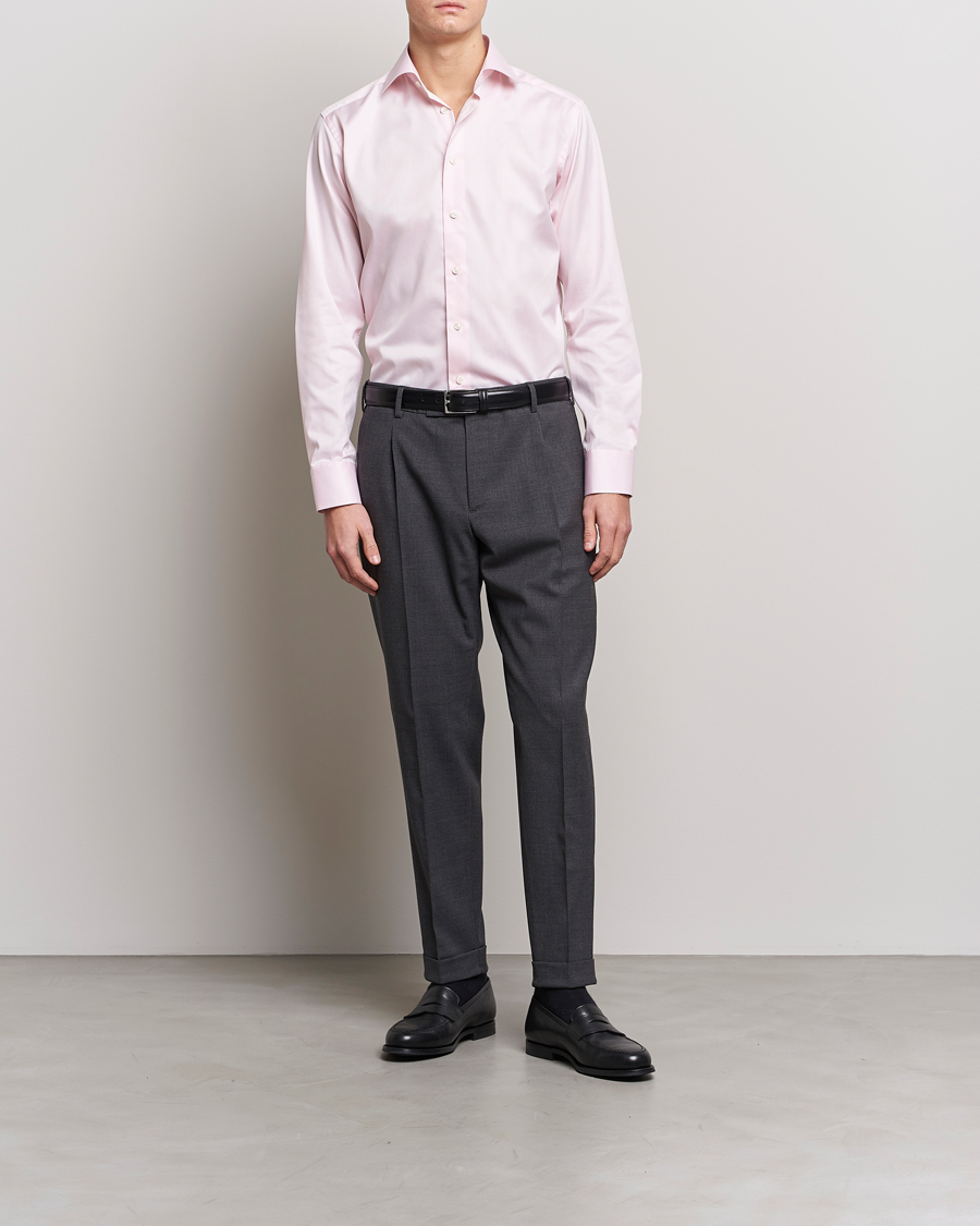 Heren | Eton | Eton | Slim Fit Signature Twill Shirt Pink
