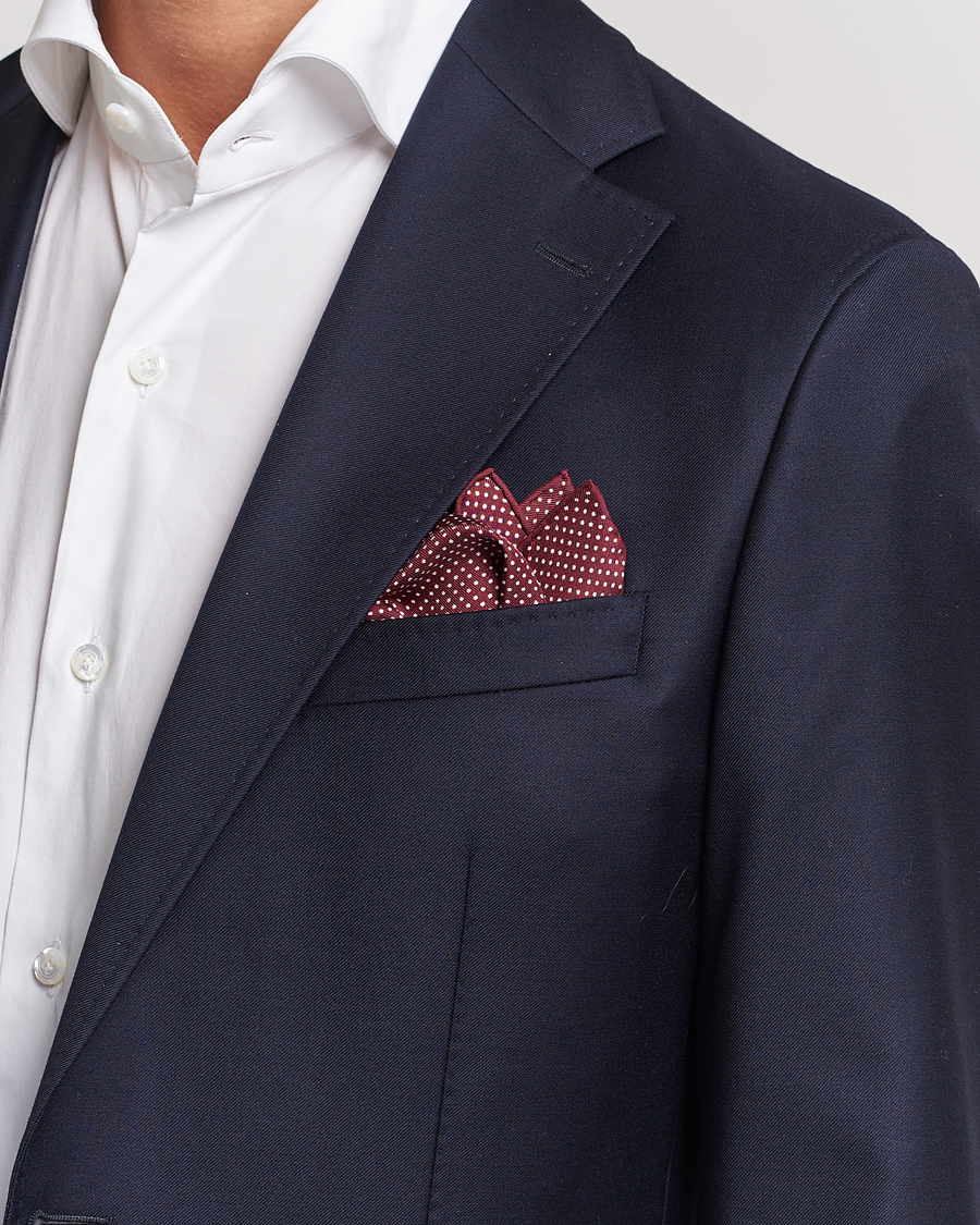 Heren | Accessoires | Eton | Silk Polka Dot Pocket Square Wine