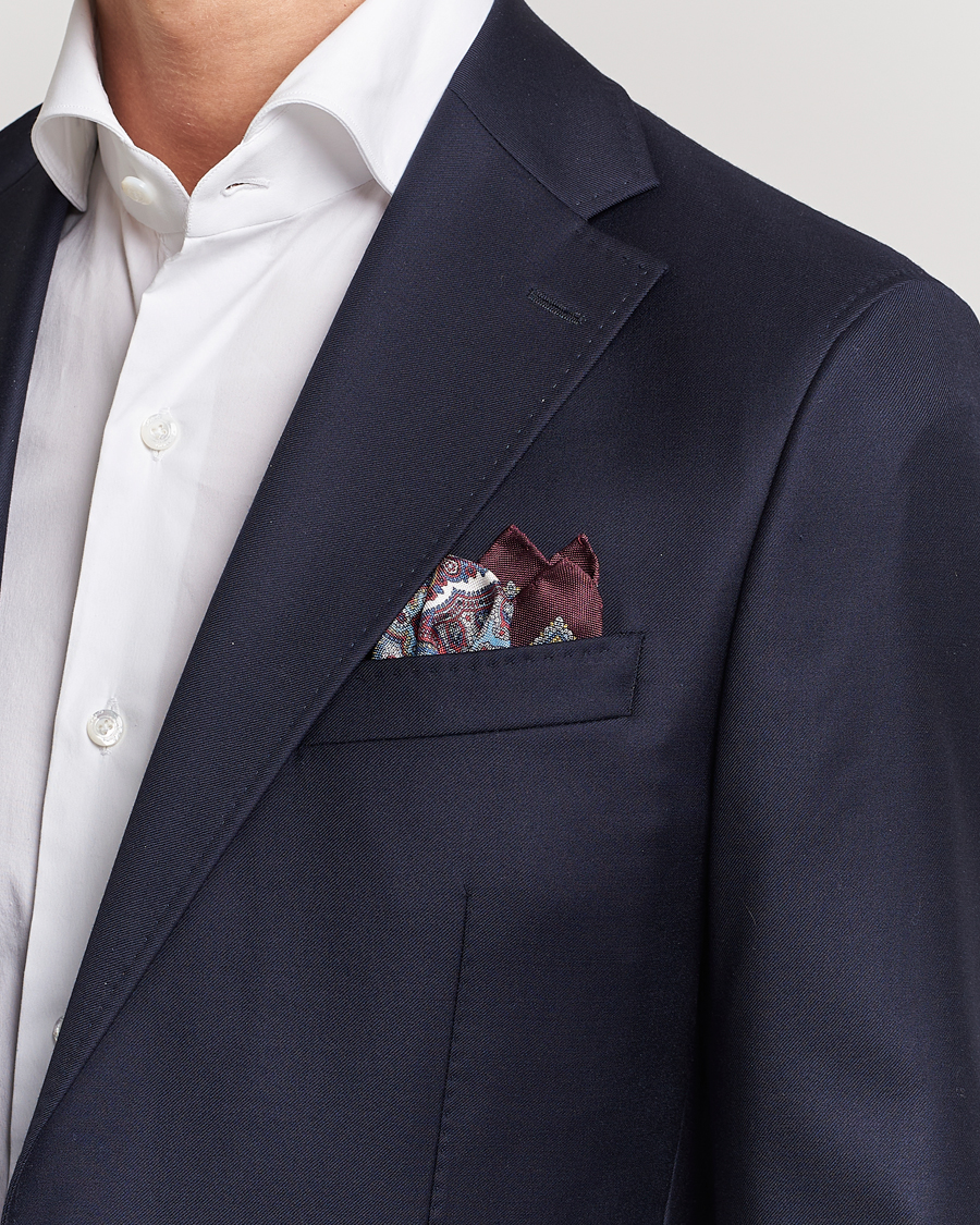 Heren | Afdelingen | Eton | Silk Paisley Print Pocket Square Red