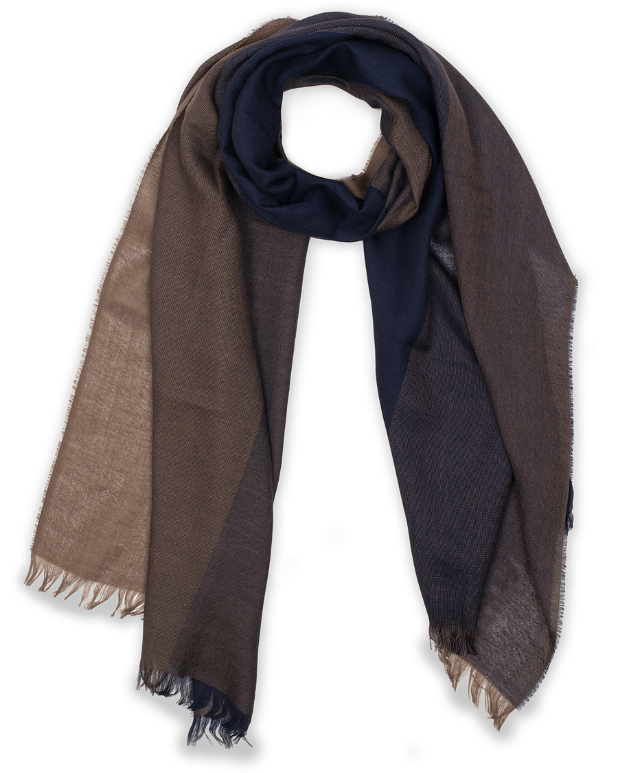 Heren | Eton Merino Wool Block Coloured Scarf Blue | Eton | Merino Wool Block Coloured Scarf Blue