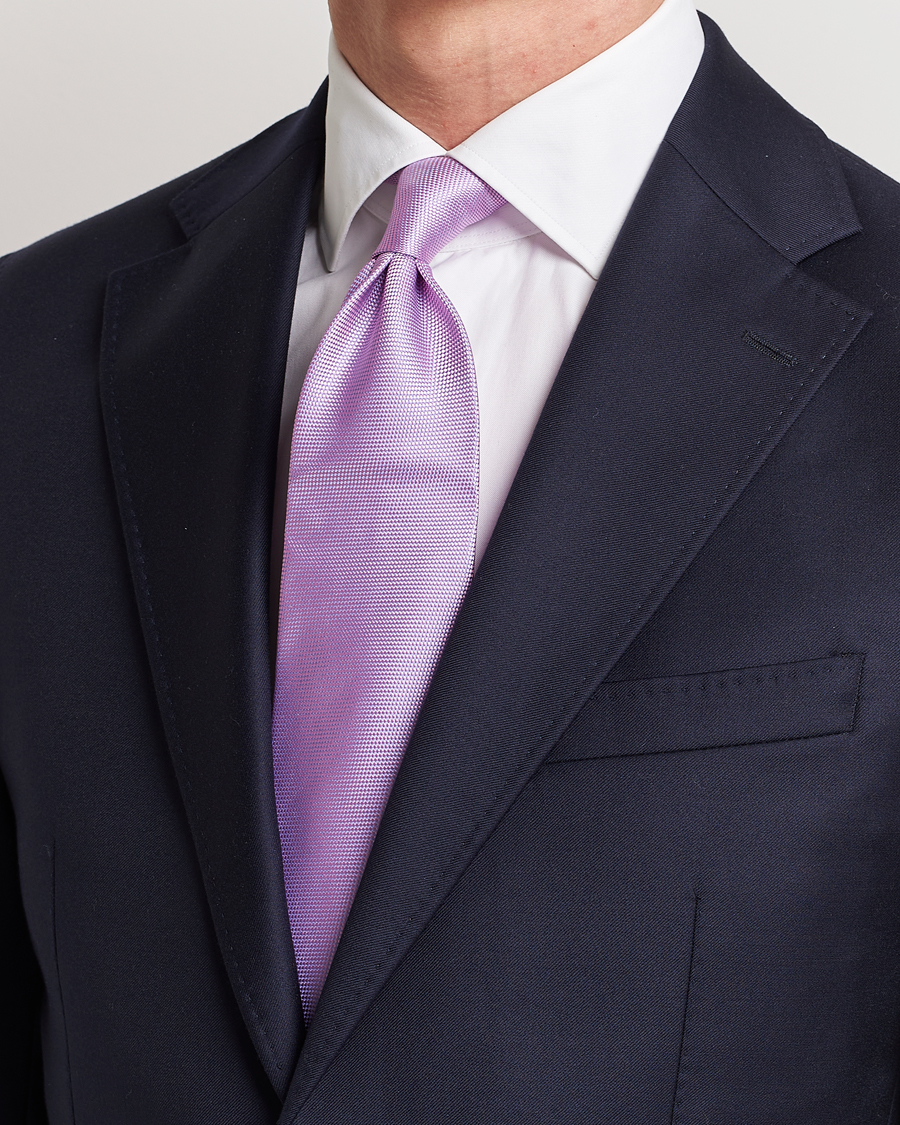 Men | Eton | Eton | Silk Basket Weave Tie Pink