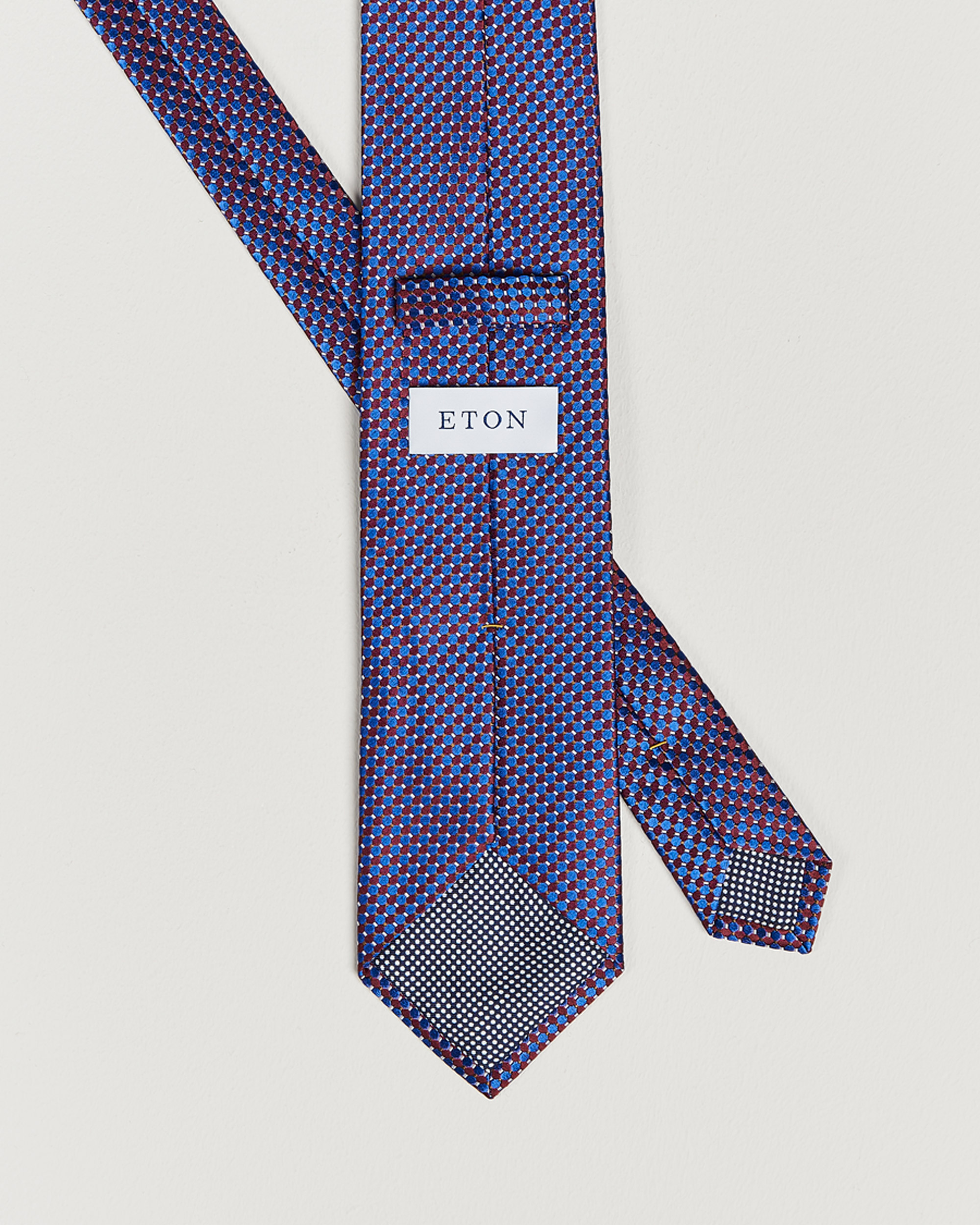Heren | Eton Silk Geometric Weave Tie Blue/Red | Eton | Silk Geometric Weave Tie Blue/Red
