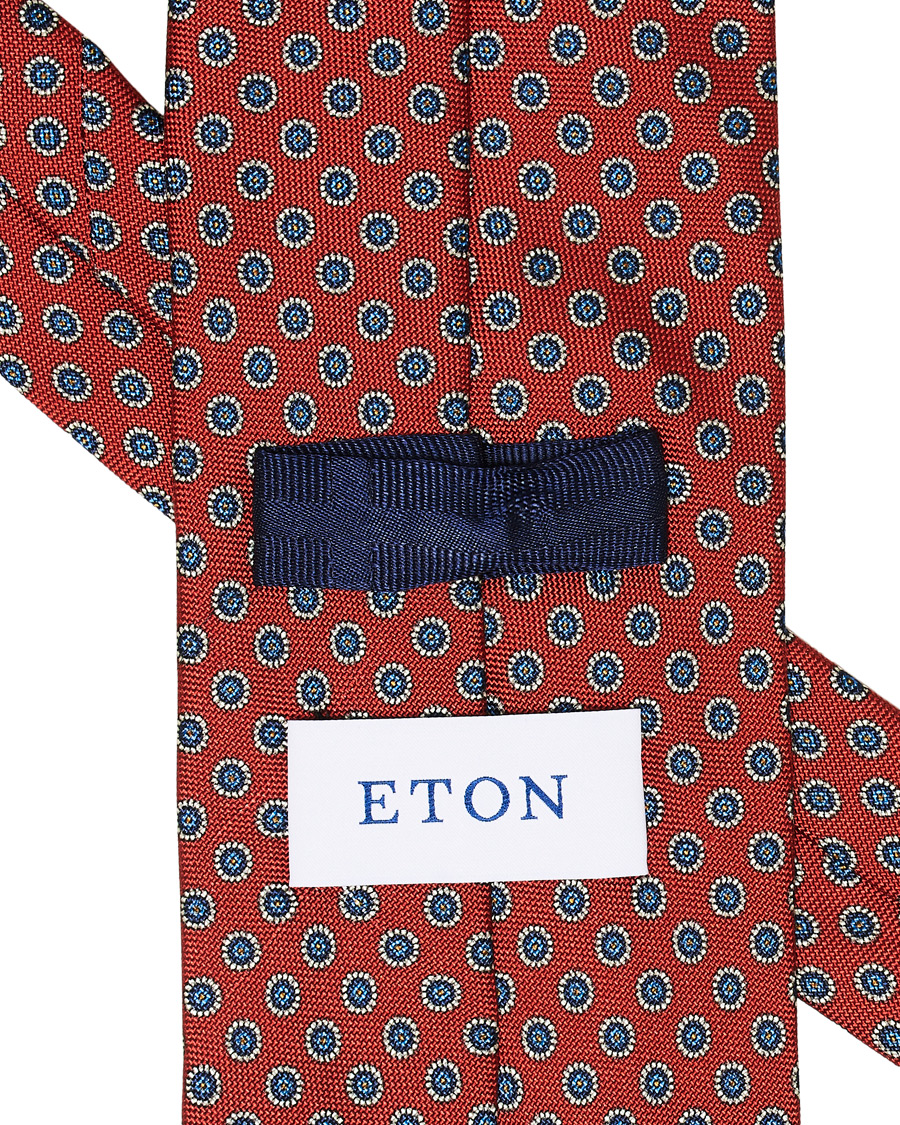 Heren | Eton Silk Geometric Print Tie Red | Eton | Silk Geometric Print Tie Red