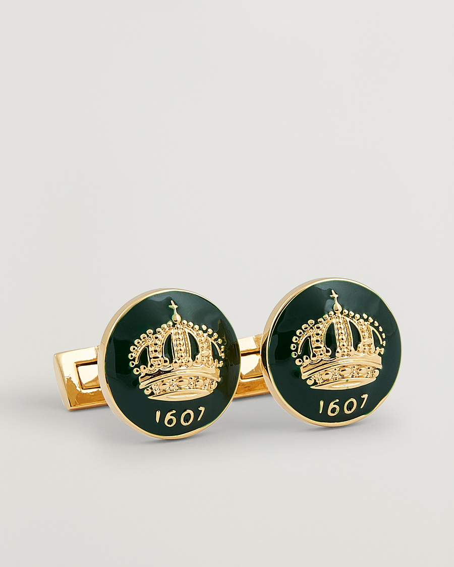 Heren | Manchetknopen | Skultuna | The Crown Cufflinks Green