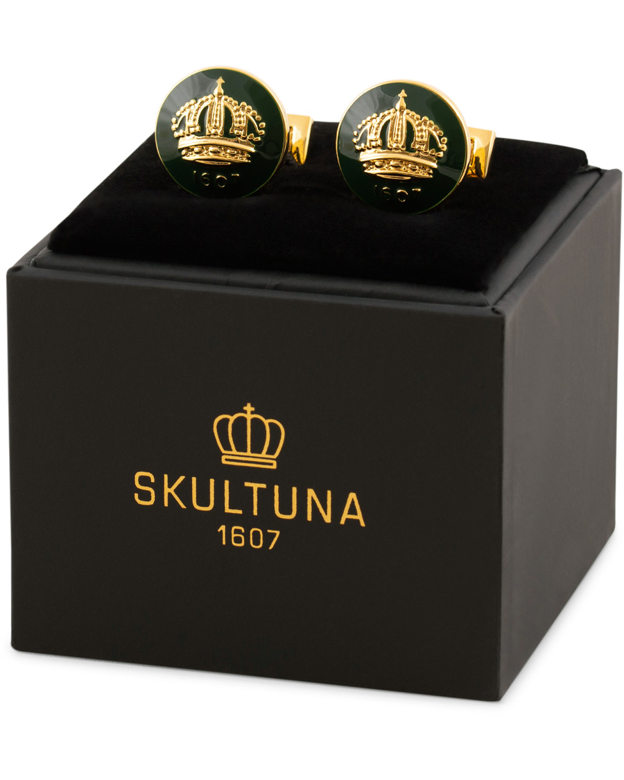 Heren | Manchetknopen | Skultuna | The Crown Cufflinks Green