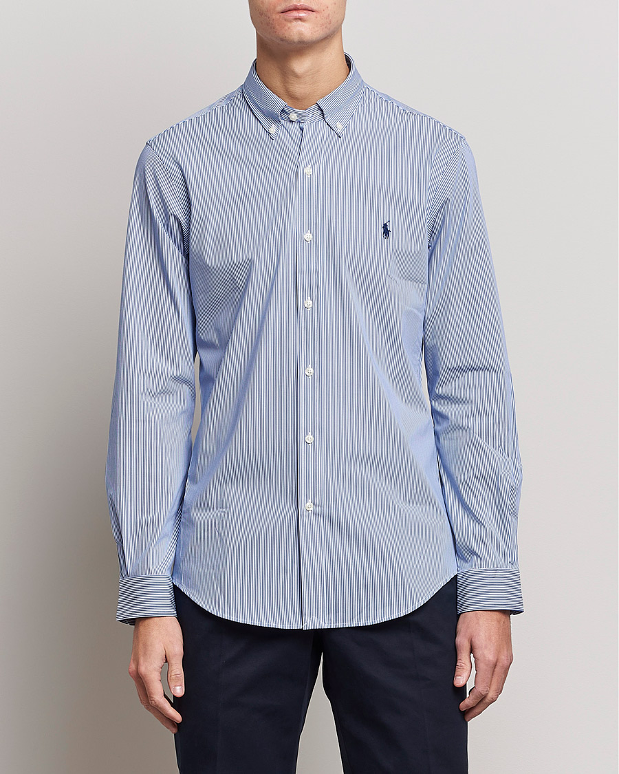 Heren | Kleding | Polo Ralph Lauren | Slim Fit Thin Stripe Poplin Shirt Blue/White