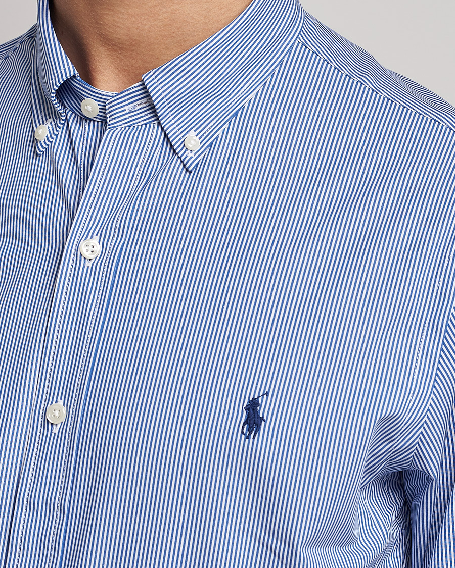 Heren | Overhemden | Polo Ralph Lauren | Slim Fit Thin Stripe Poplin Shirt Blue/White