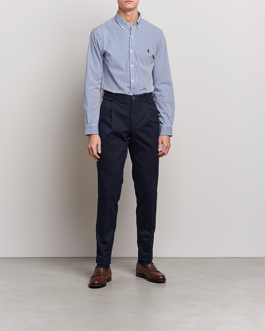 Heren | Overhemden | Polo Ralph Lauren | Slim Fit Big Stripe Poplin Shirt Blue/White
