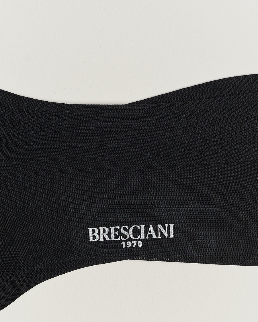 Heren |  | Bresciani | Cotton Ribbed Short Socks Black