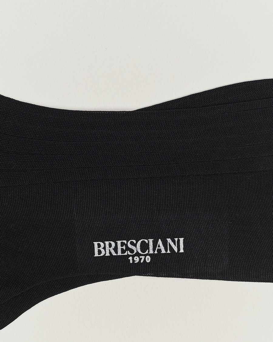 Heren | Alledaagse sokken | Bresciani | Cotton Ribbed Short Socks Black