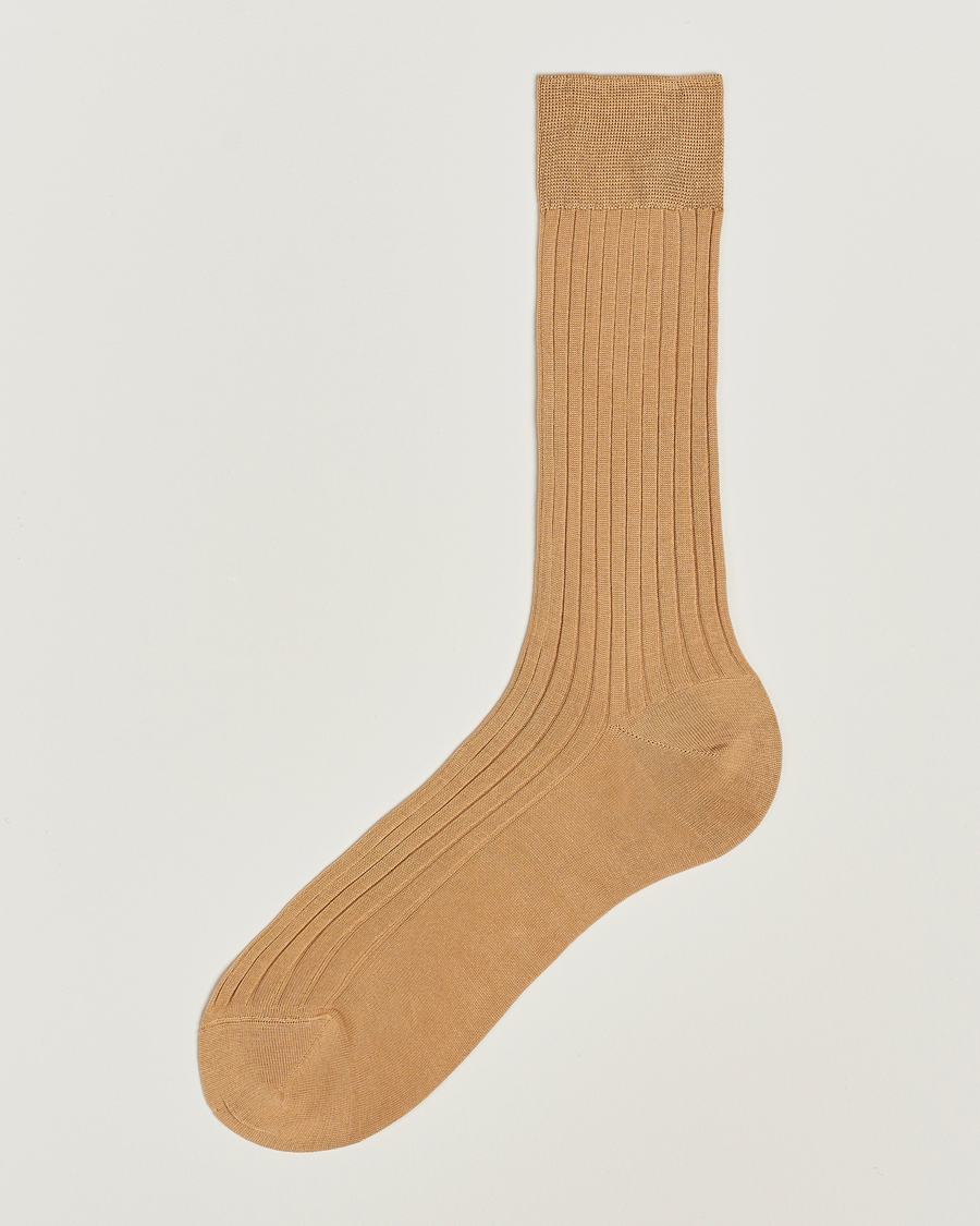 Heren |  | Bresciani | Cotton Ribbed Short Socks Light Khaki