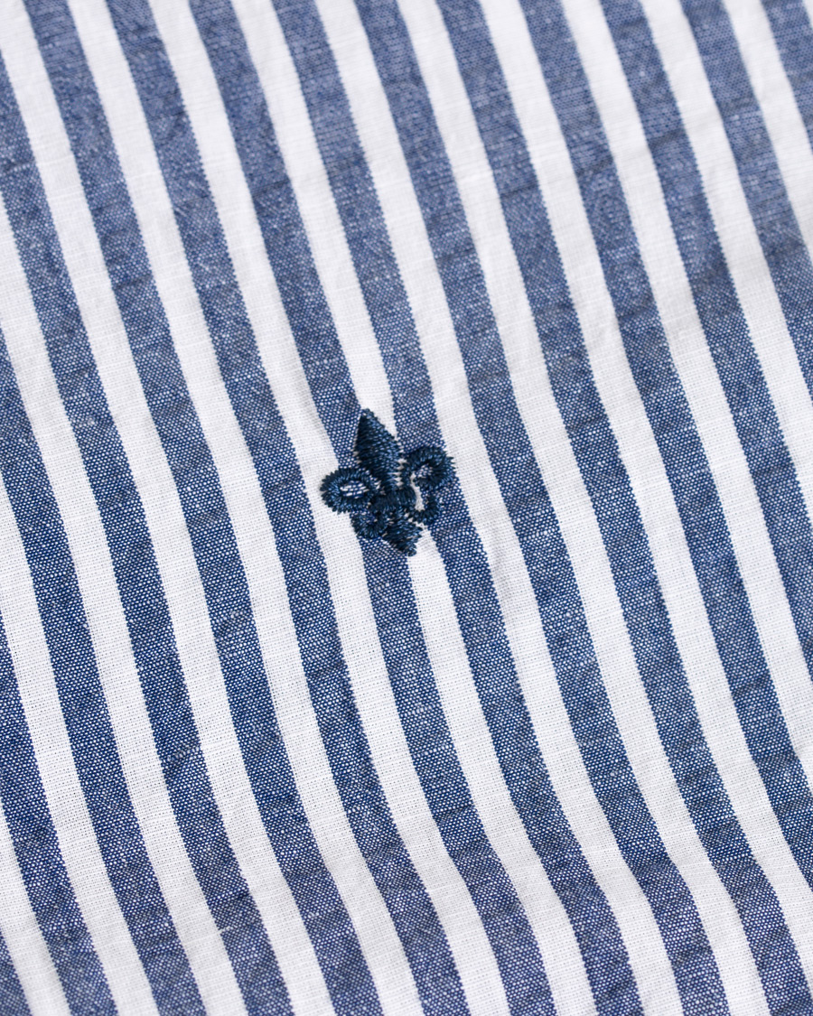 Heren | Overhemden | Morris | Nolan Stripe Button Down Shirt White/Navy