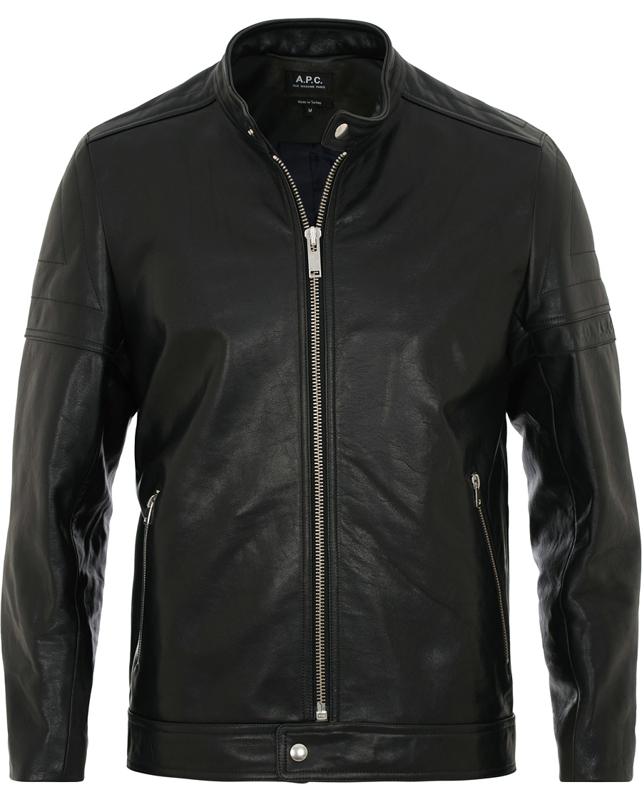 Heren | Jassen | A.P.C. | Coffee Racer Leather Jacket Black