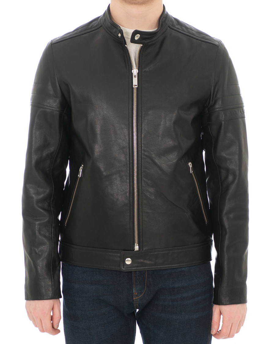 Heren | Jassen | A.P.C. | Coffee Racer Leather Jacket Black