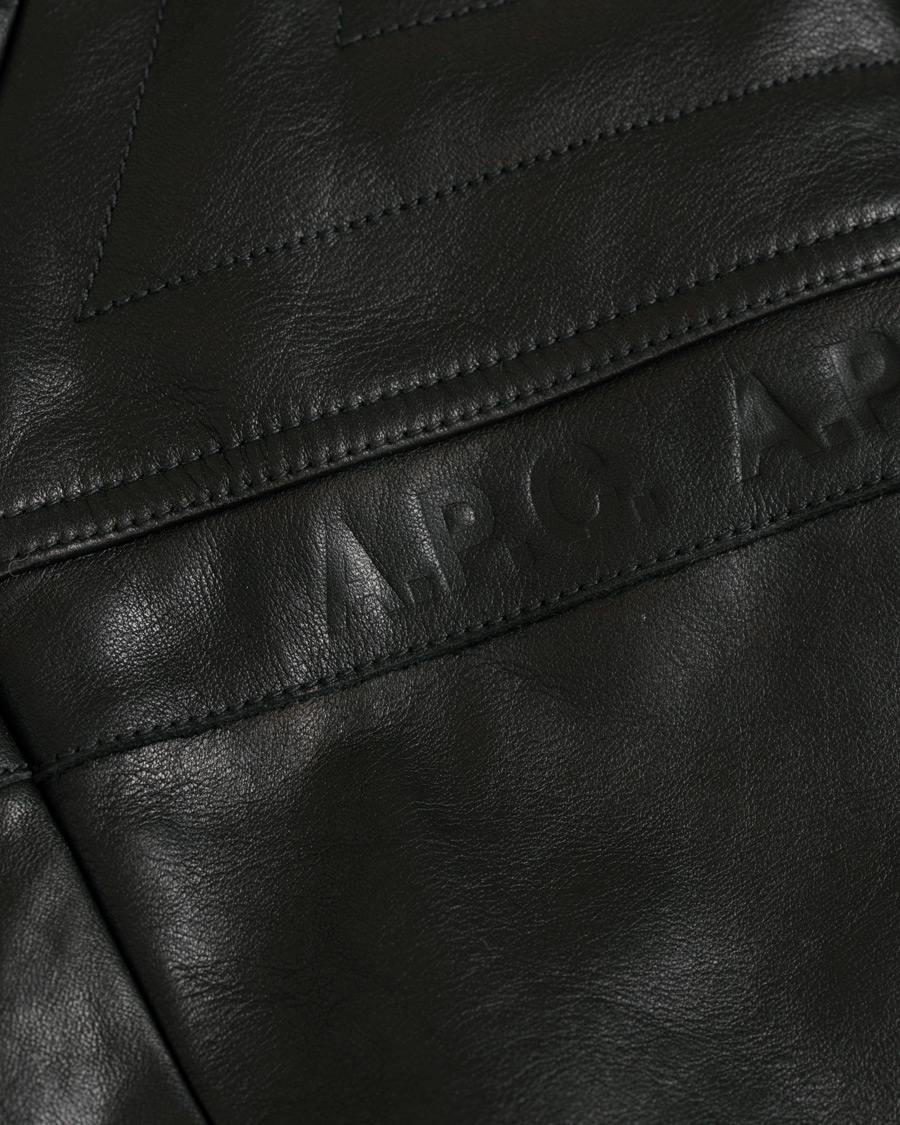 Heren | Jassen | A.P.C. | Coffee Racer Leather Jacket Black
