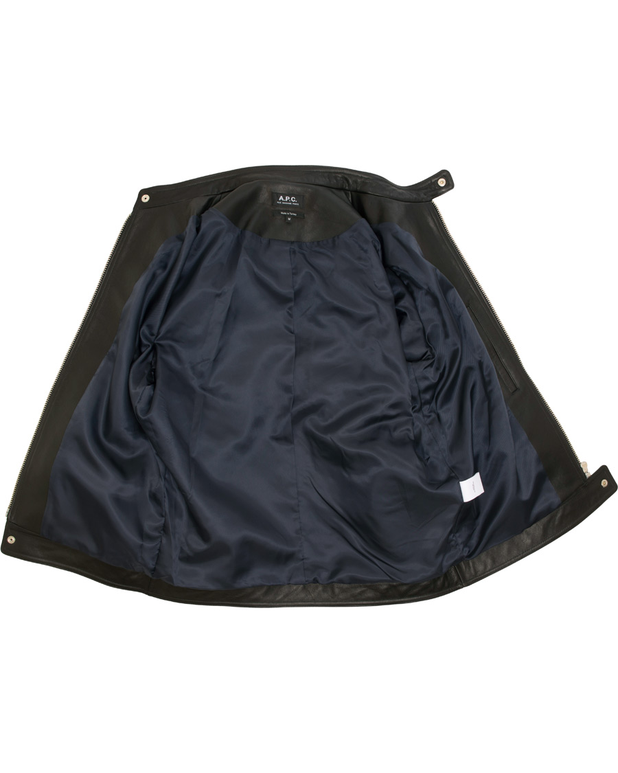Heren | Jassen | A.P.C. | Coffee Racer Leather Jacket Black
