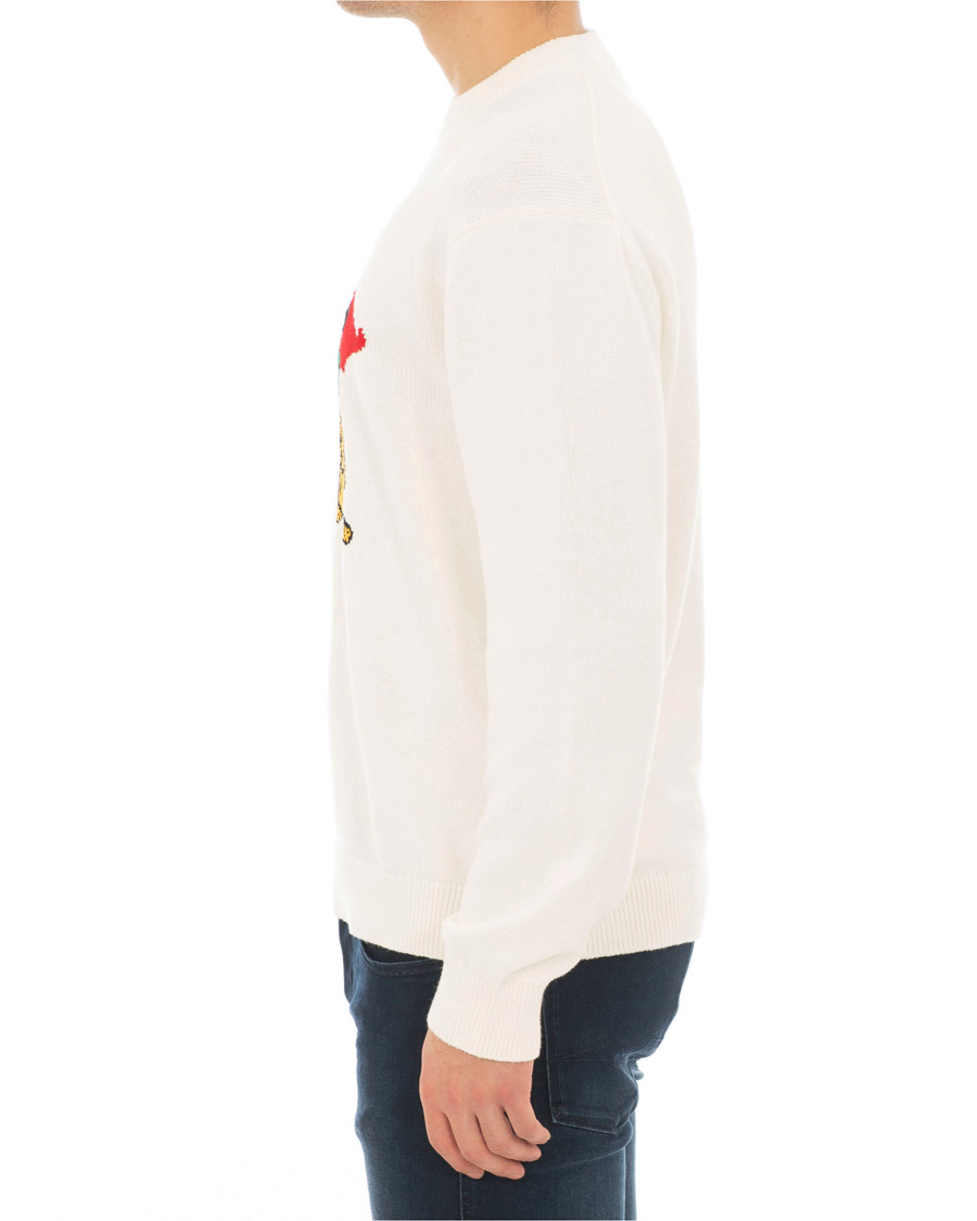 Heren | Truien | KENZO | Jumping Bamboo Tiger Knitted Crew Neck White