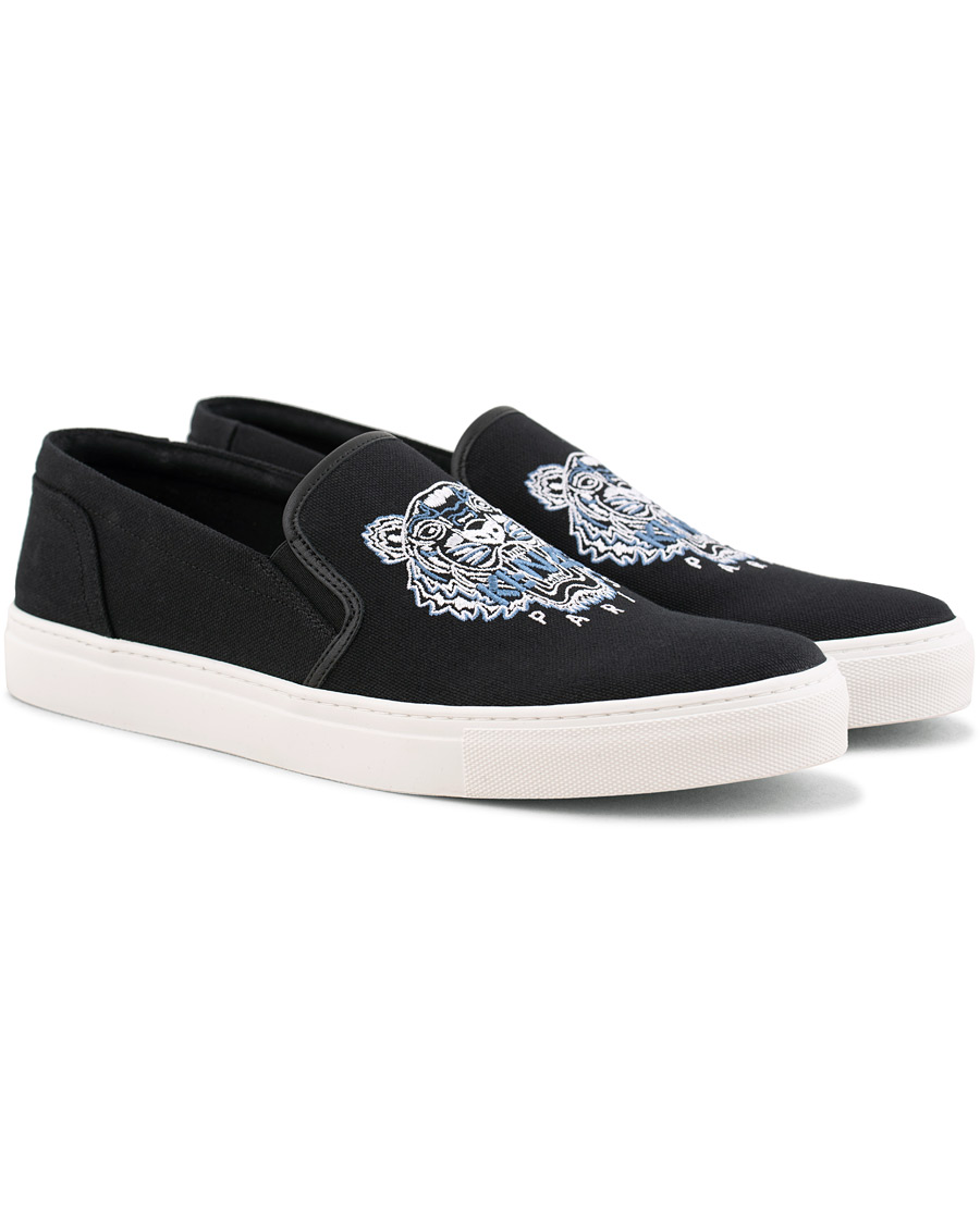 Heren | Kenzo Canvas Tiger K-Skate Slip-on Sneaker Black | KENZO | Canvas Tiger K-Skate Slip-on Sneaker Black
