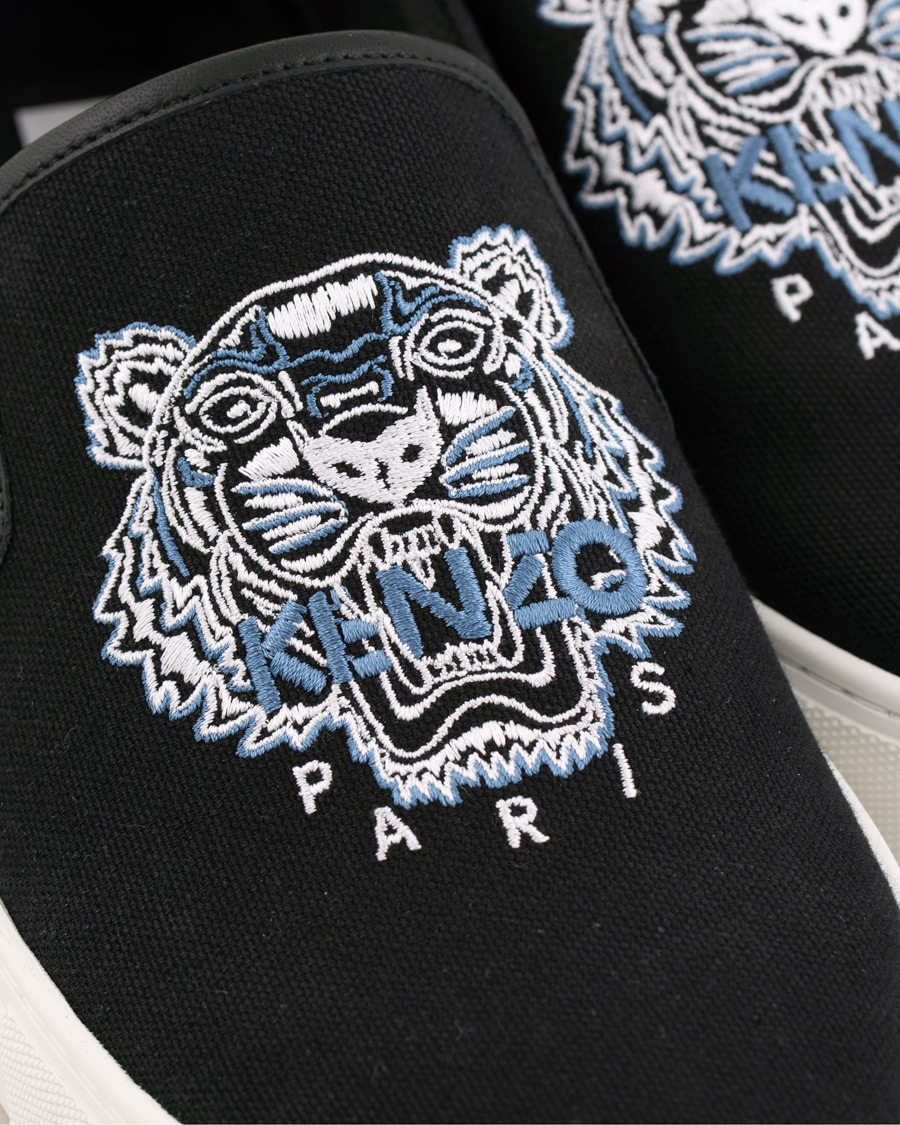 Heren | Kenzo Canvas Tiger K-Skate Slip-on Sneaker Black | KENZO | Canvas Tiger K-Skate Slip-on Sneaker Black