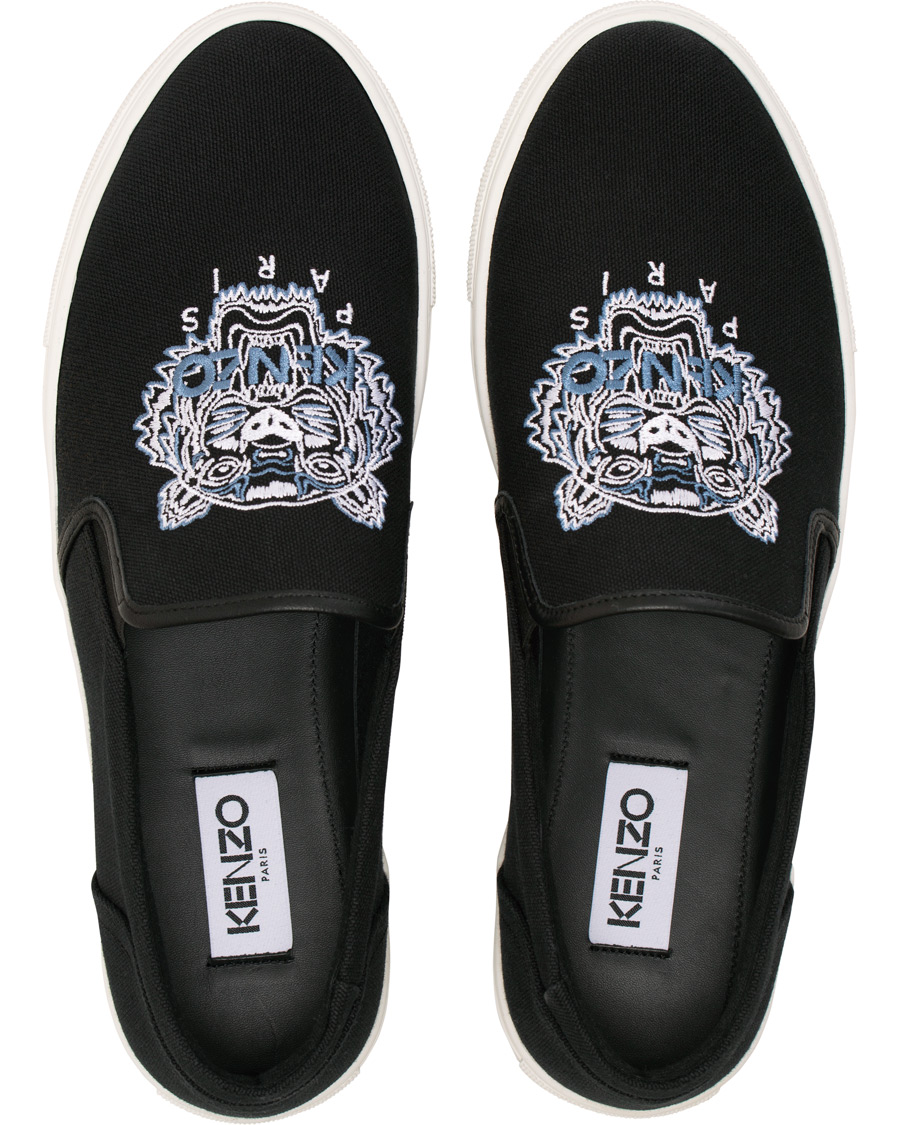Heren | Kenzo Canvas Tiger K-Skate Slip-on Sneaker Black | KENZO | Canvas Tiger K-Skate Slip-on Sneaker Black