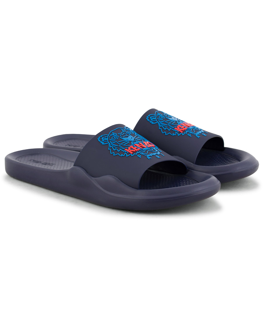 Heren | Kenzo Canvas Tiger Slip-on Sandal Navy | KENZO | Canvas Tiger Slip-on Sandal Navy