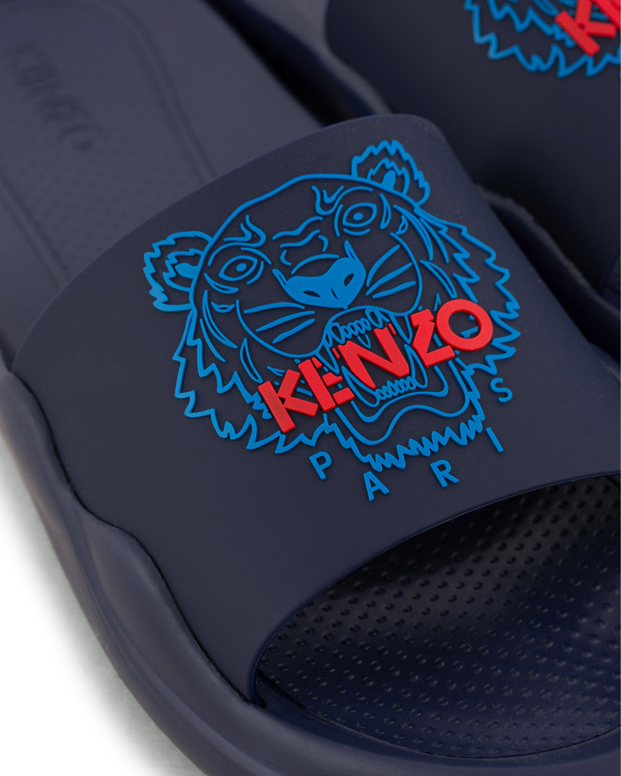 Heren | Kenzo Canvas Tiger Slip-on Sandal Navy | KENZO | Canvas Tiger Slip-on Sandal Navy