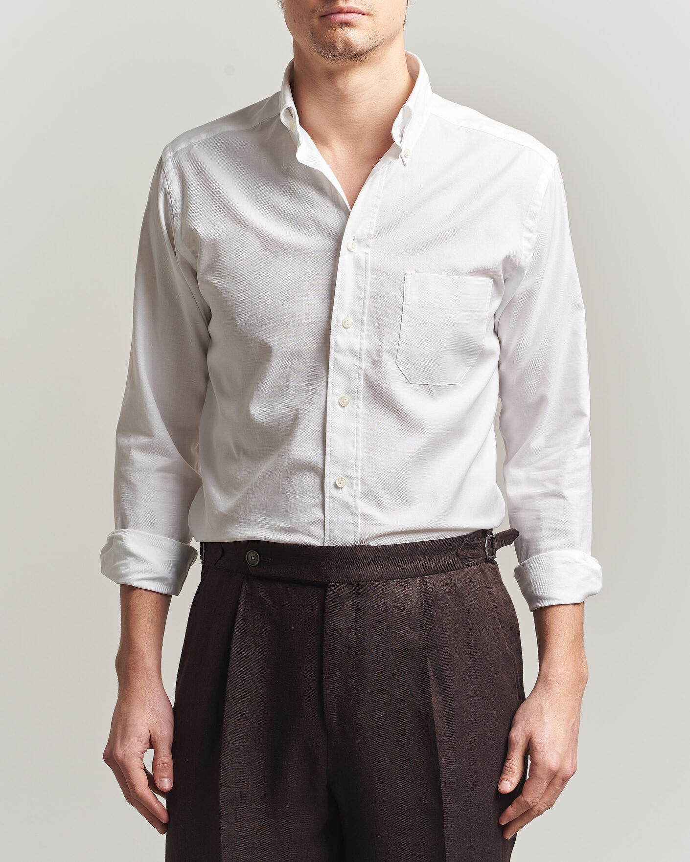 Heren | Overhemden | Eton | Slim Fit Royal Oxford Button Down White