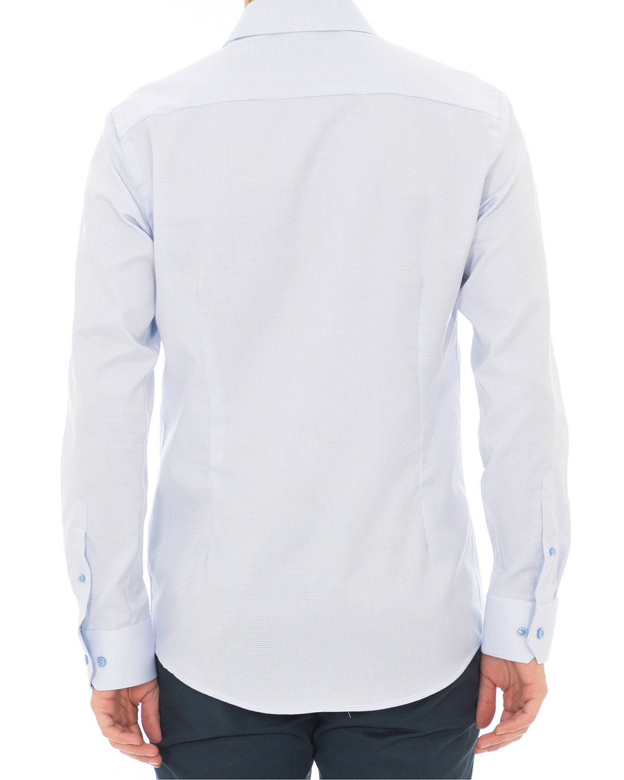 Heren | Overhemden | Eton | Slim Fit Micro Pattern Cutaway Shirt Light Blue