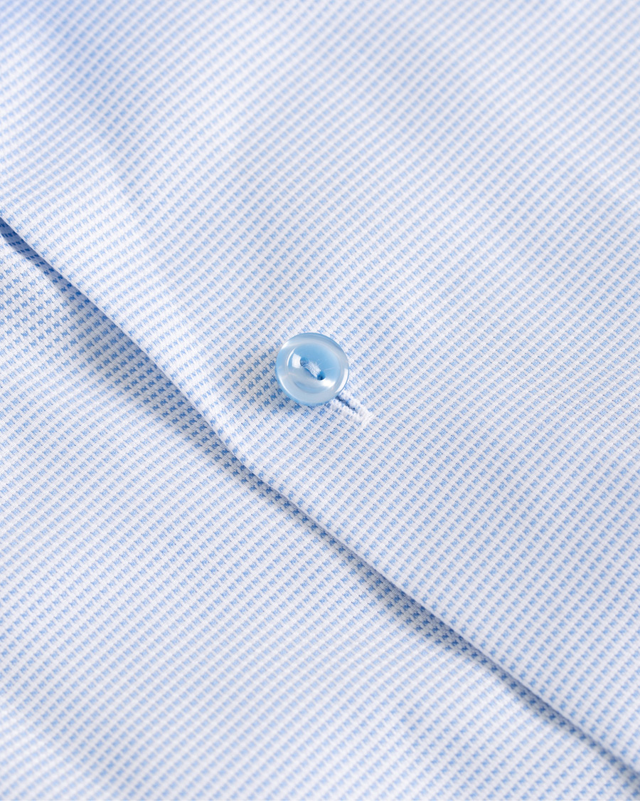 Heren | Overhemden | Eton | Slim Fit Micro Pattern Cutaway Shirt Light Blue