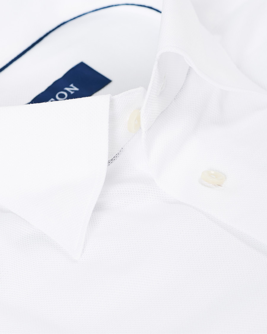 Heren | Overhemden | Eton | Slim Fit Jersey Button Under Shirt White