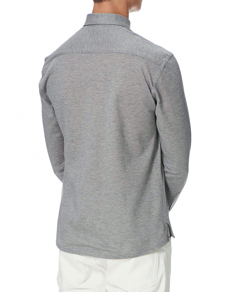 Heren | Overhemden | Eton | Slim Fit Jersey Button Under Shirt Grey