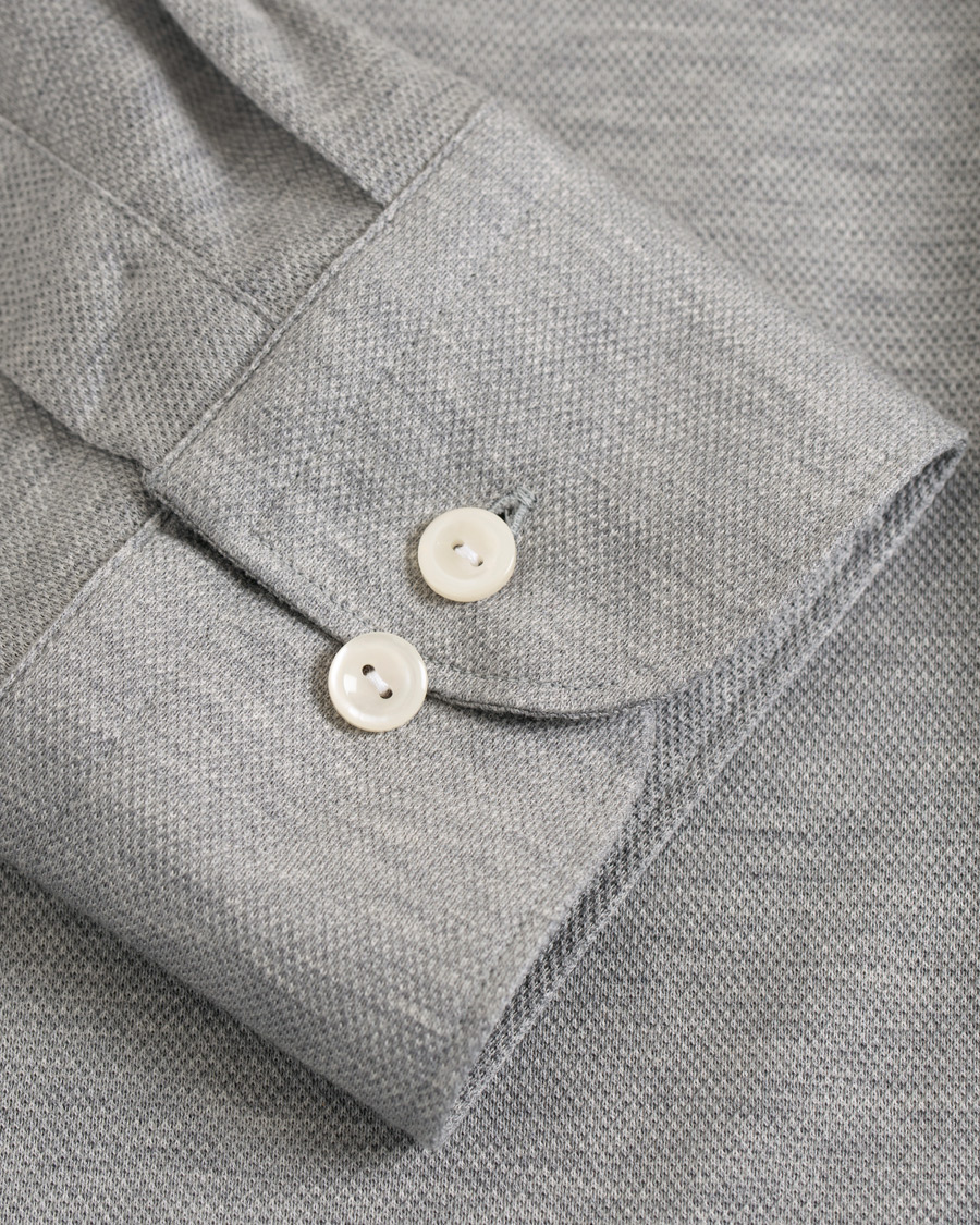 Heren | Overhemden | Eton | Slim Fit Jersey Button Under Shirt Grey
