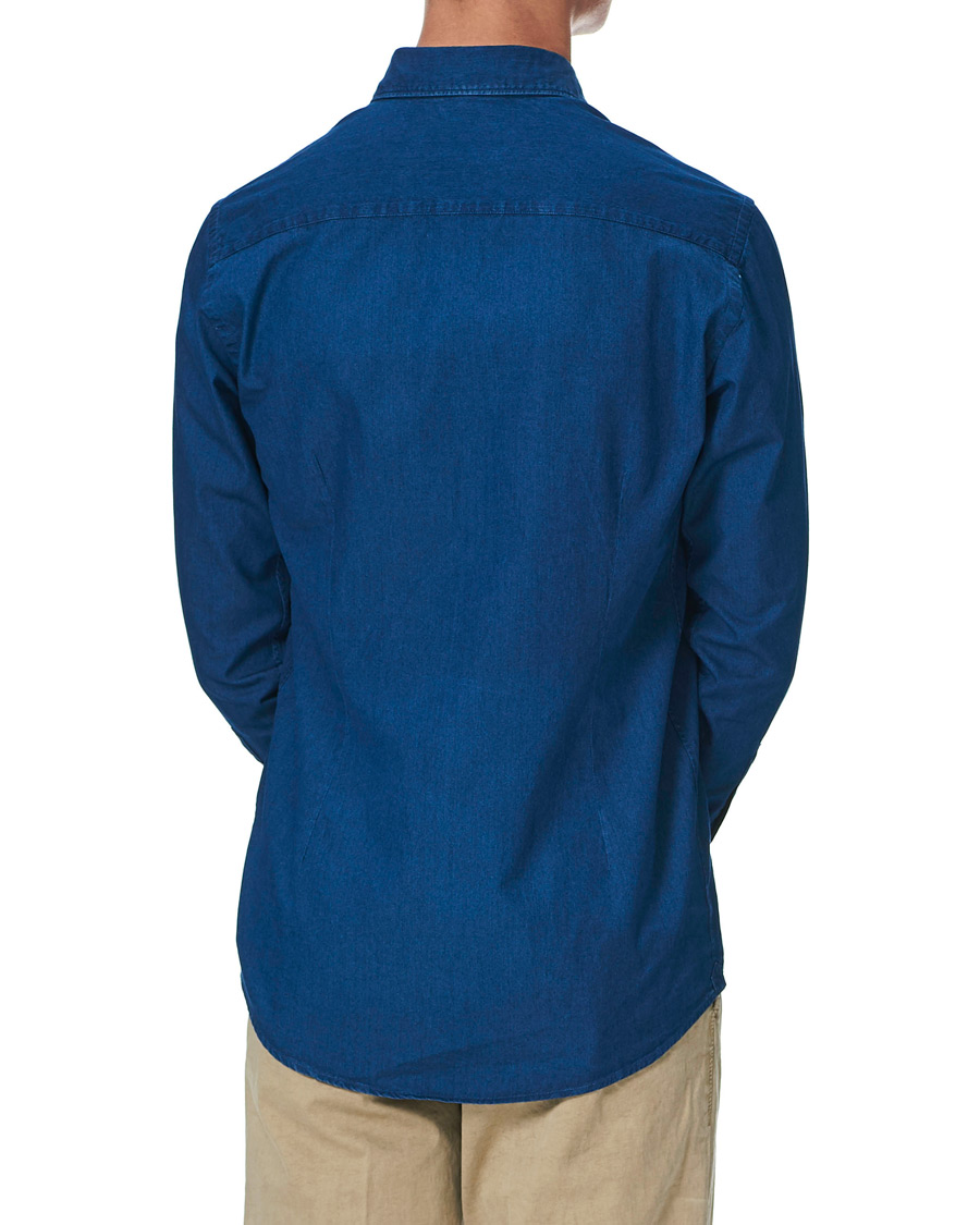Heren | Overhemden | Eton | Slim Fit Twill Extreme Cutaway Shirt Dark Blue