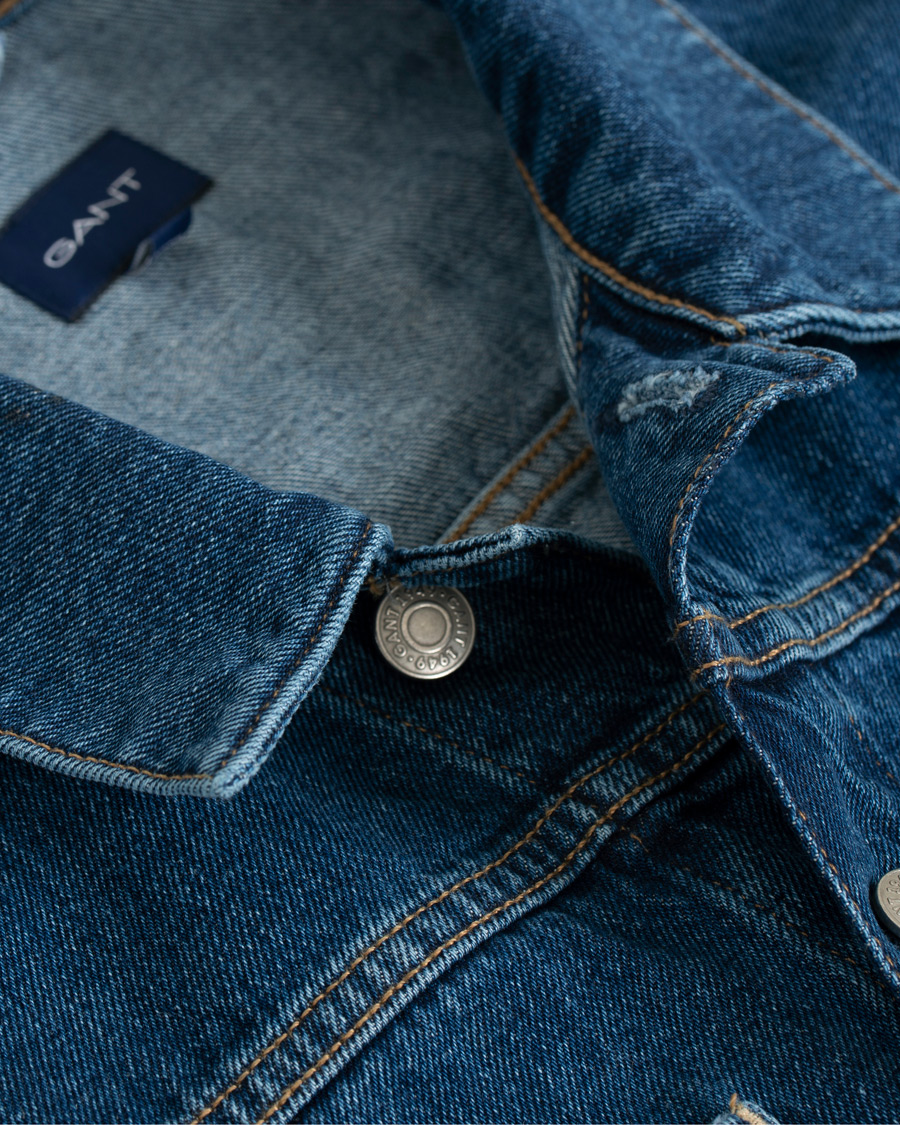 Heren | Jassen | GANT | Indigo Jeans Jacket Blue Wash