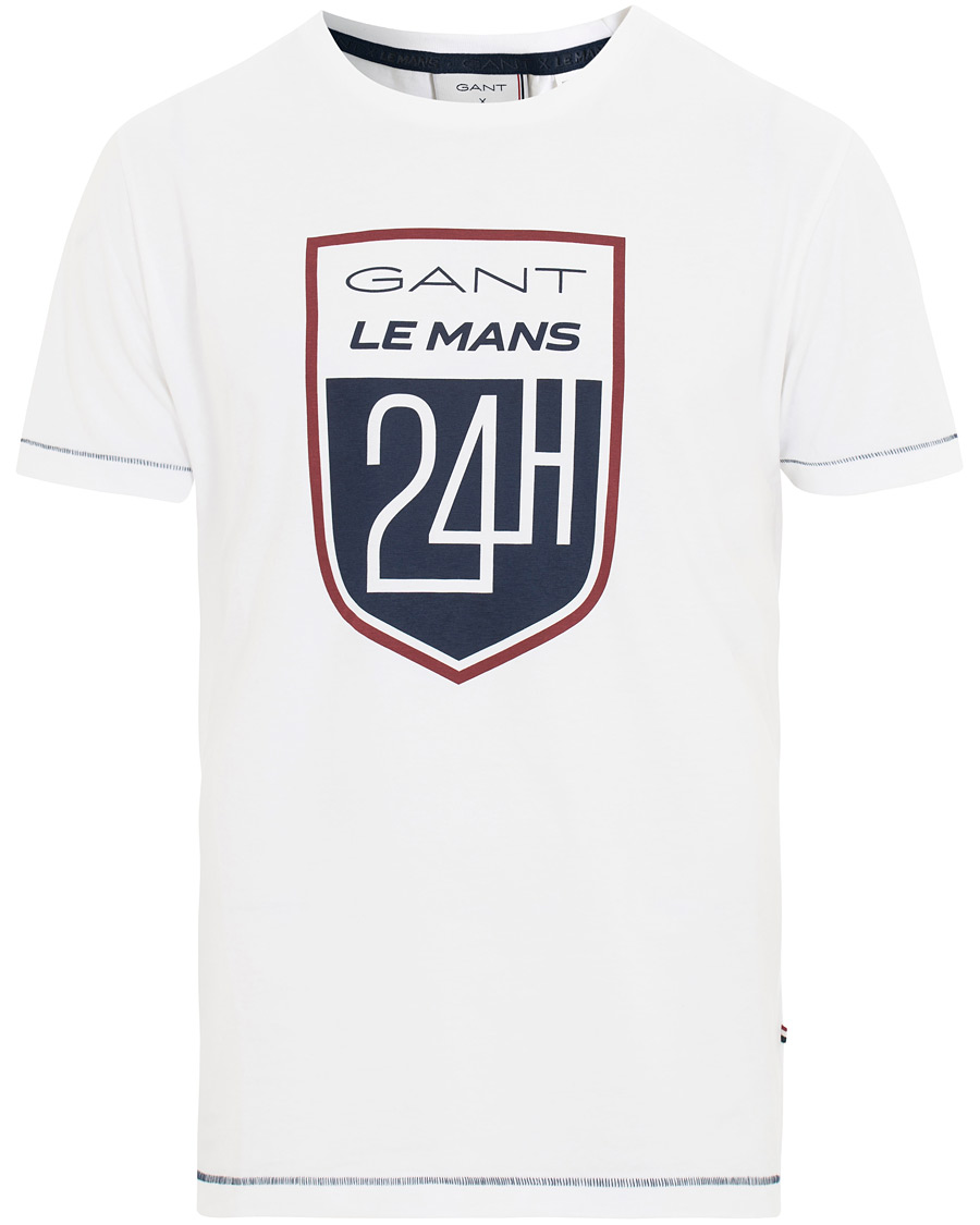 Heren | T-shirts | GANT | Le Mans Crew Neck Tee White