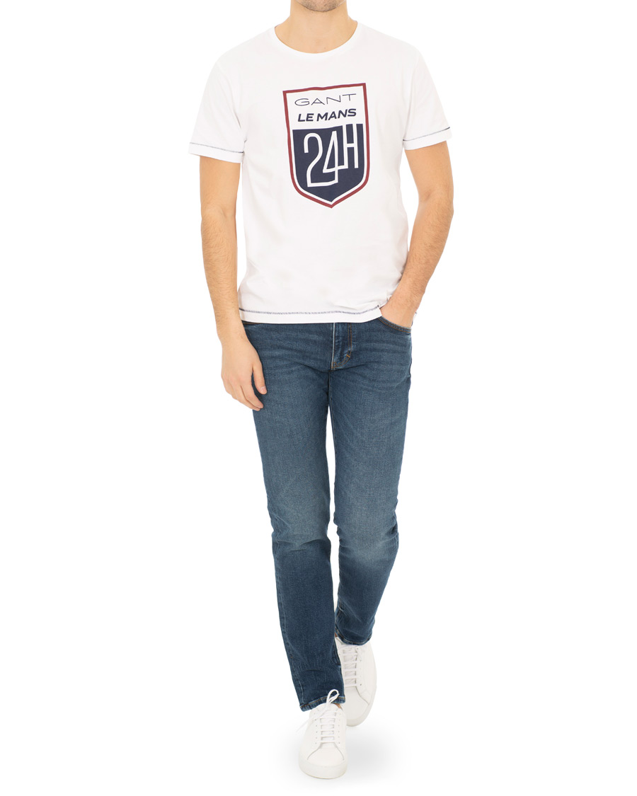 Heren | T-shirts | GANT | Le Mans Crew Neck Tee White