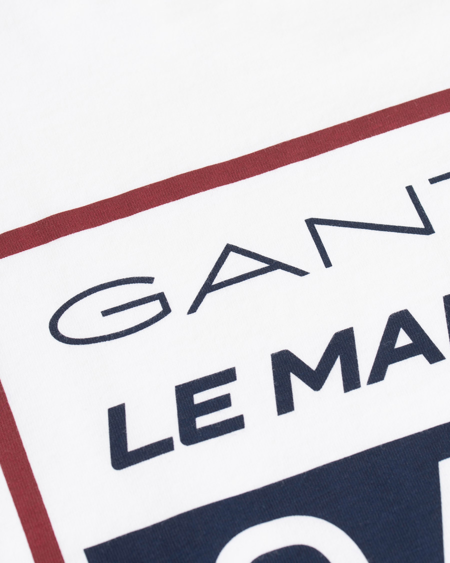 Heren | T-shirts | GANT | Le Mans Crew Neck Tee White