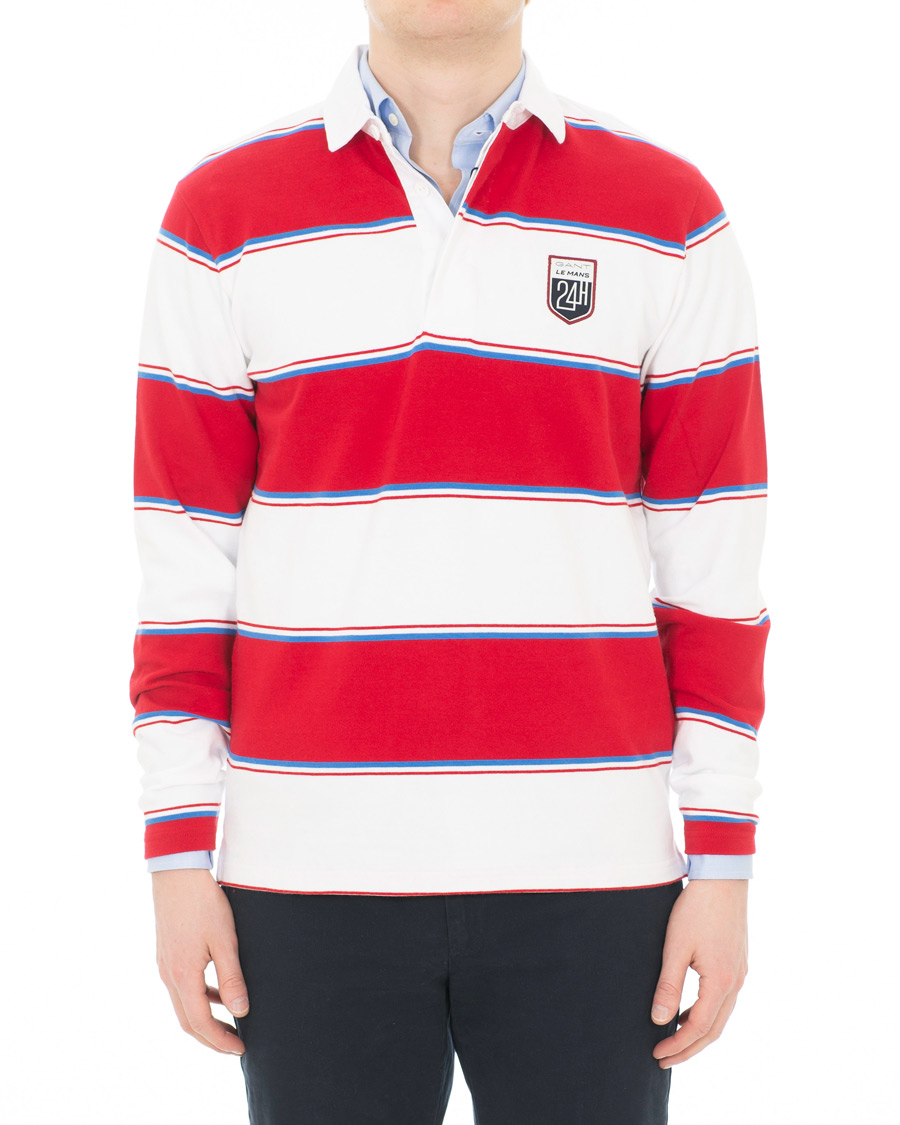 Heren | Truien | GANT | Le Mans Barstripe Rugger RedWhite