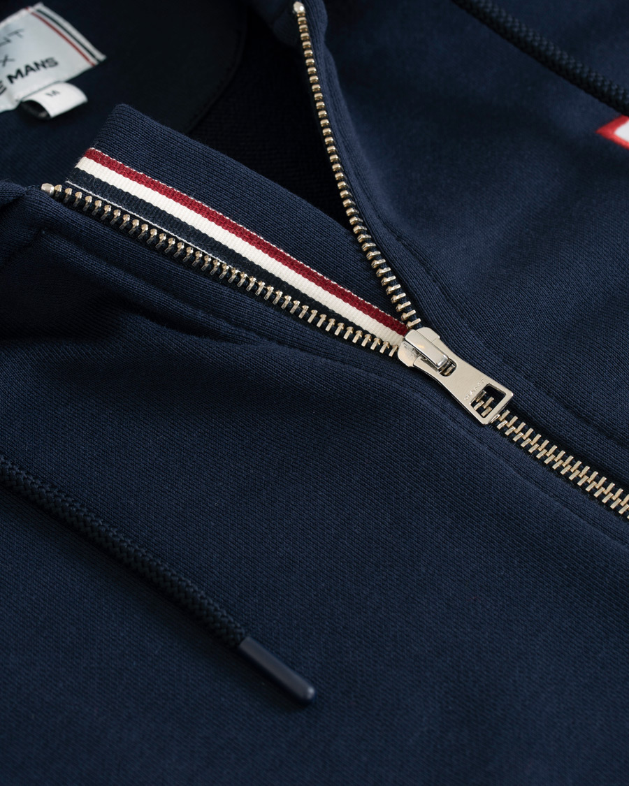 Heren | Truien | GANT | Le Mans Full Zip Hoodie Evening Blue