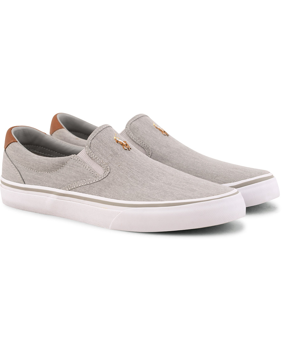 Heren | Polo Ralph Lauren Thompson Slip On Sneaker Soft Grey | Polo Ralph Lauren | Thompson Slip On Sneaker Soft Grey