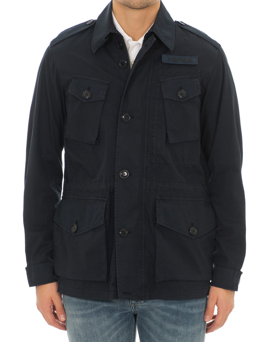 Heren | Jassen | Aspesi | Vancouver Cotton Field Jacket Navy
