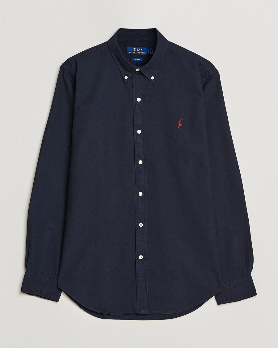 Heren | Overhemden | Polo Ralph Lauren | Slim Fit Garment Dyed Oxford Shirt Navy