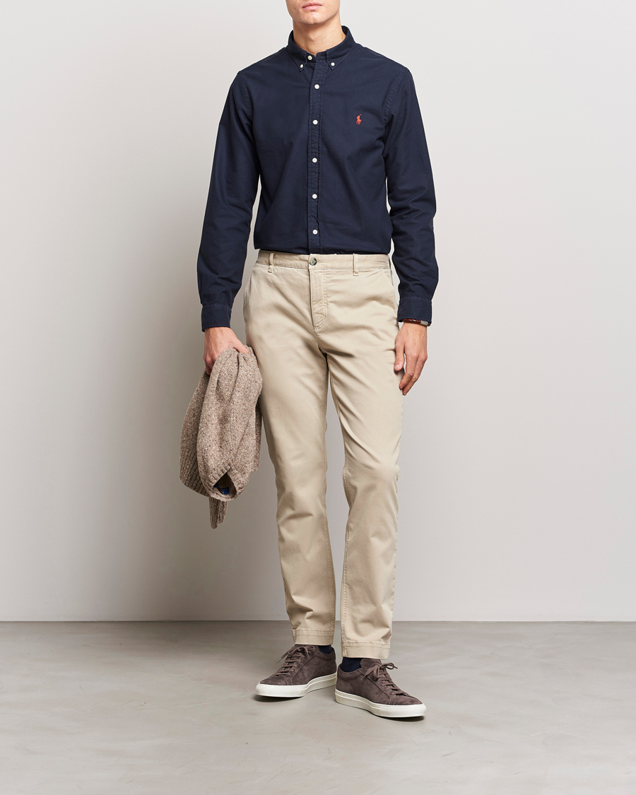 Heren | Overhemden | Polo Ralph Lauren | Slim Fit Garment Dyed Oxford Shirt Navy