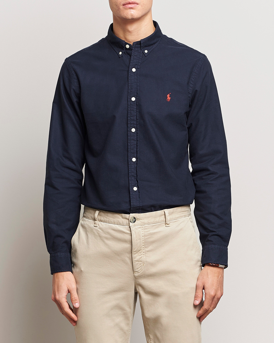Heren | Overhemden | Polo Ralph Lauren | Slim Fit Garment Dyed Oxford Shirt Navy