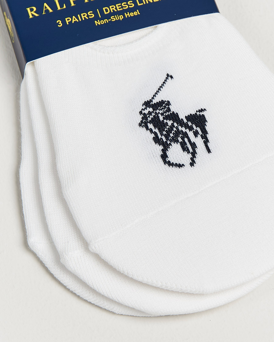 Heren | World of Ralph Lauren | Polo Ralph Lauren | 3-Pack No Show Big Pony Pony Socks White