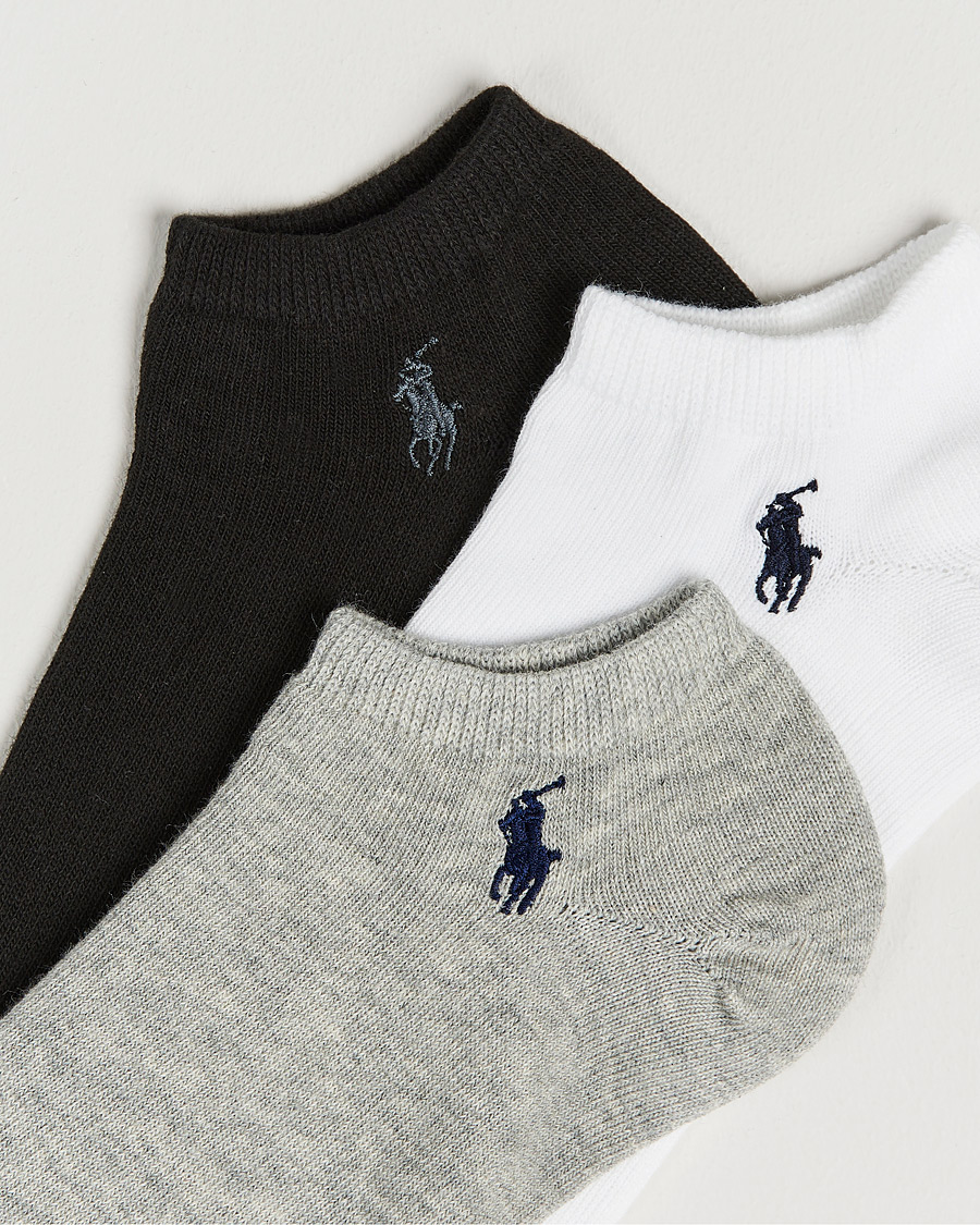 Heren | Enkelsokken | Polo Ralph Lauren | 3-Pack Ghost Sock Black/Grey/White