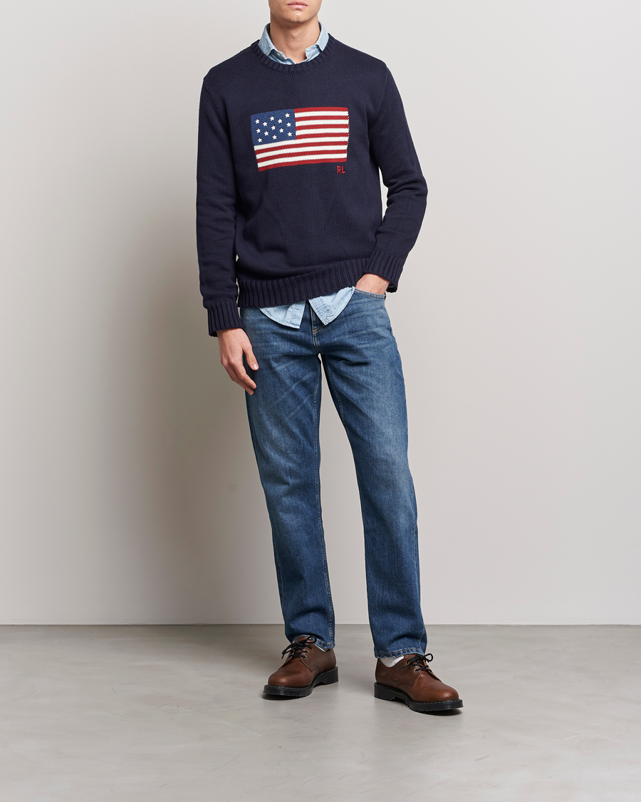 Heren | Truien | Polo Ralph Lauren | Knitted Flag Crew Neck Navy