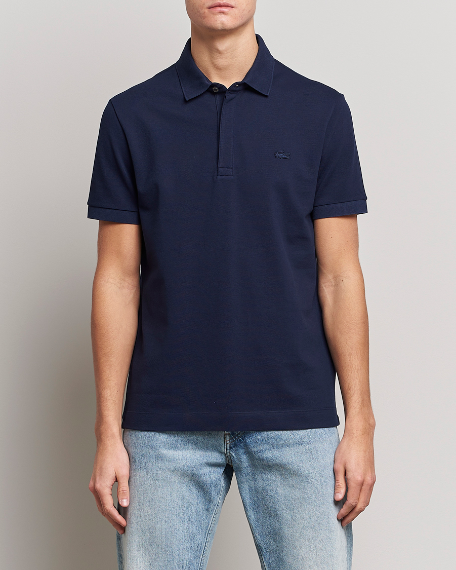 Heren | Poloshirts met korte mouwen | Lacoste | Regular Fit Tonal Crocodile Poloshirt Navy Blue